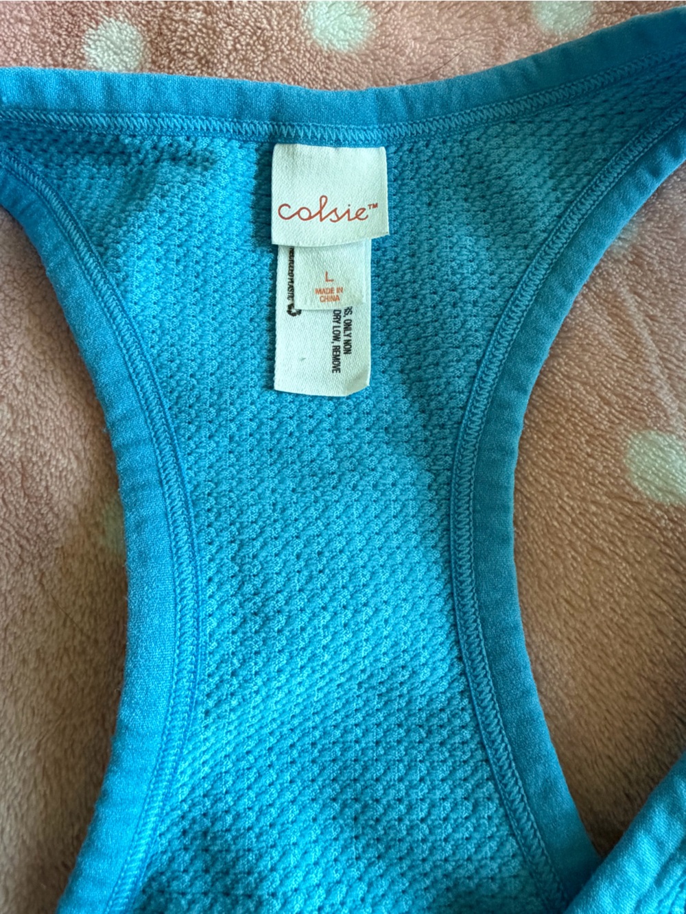 Colsie Turquoise Blue Racerback Sports Bra - Picture 2 of 2
